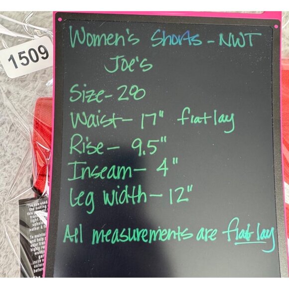 Joes Womens Red Hot Lace-Up Front Fabric Shorts Size 28 NWT Cotton Blend Casual - Picture 10 of 11